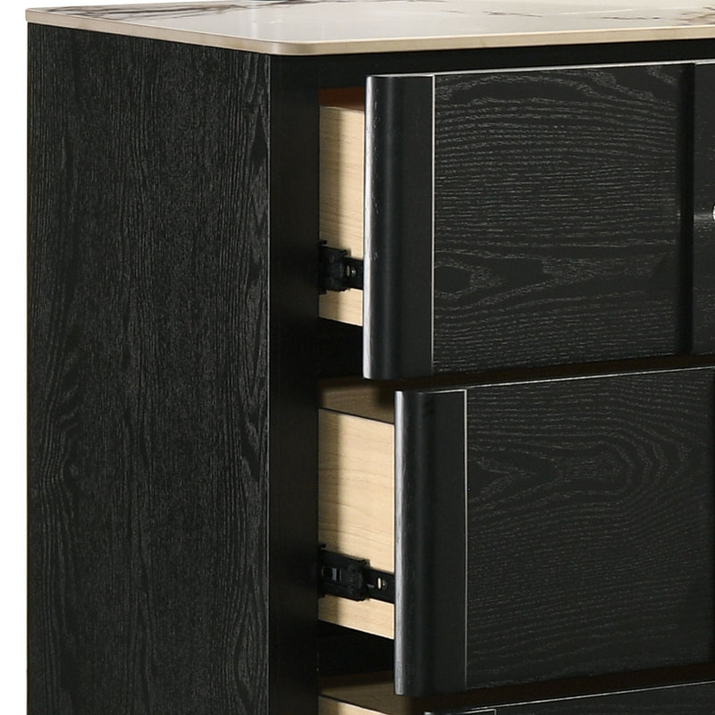 Opel - 6 Drawer Dresser - Black