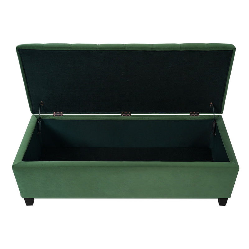 Upholstered Storage Ottoman Bench, Foot Rest For Bedroom