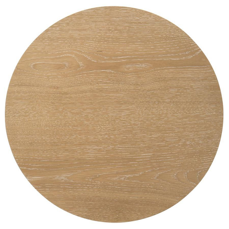 Ottowa - Round Wood Table With Shelf