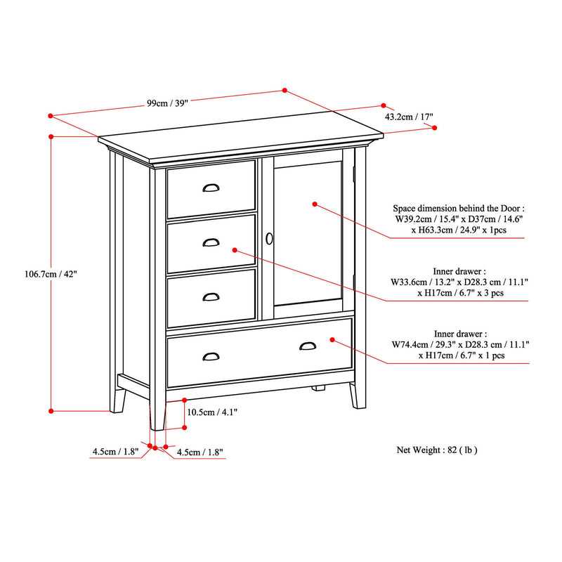 Redmond - Medium Storage Cabinet - Dark Brown