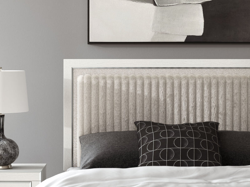 Zuraleus - Upholstered Panel Platform Bed With Roll Slats
