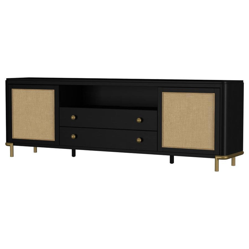 Arini - Rattan Cane 2-Door TV Stand Media Console