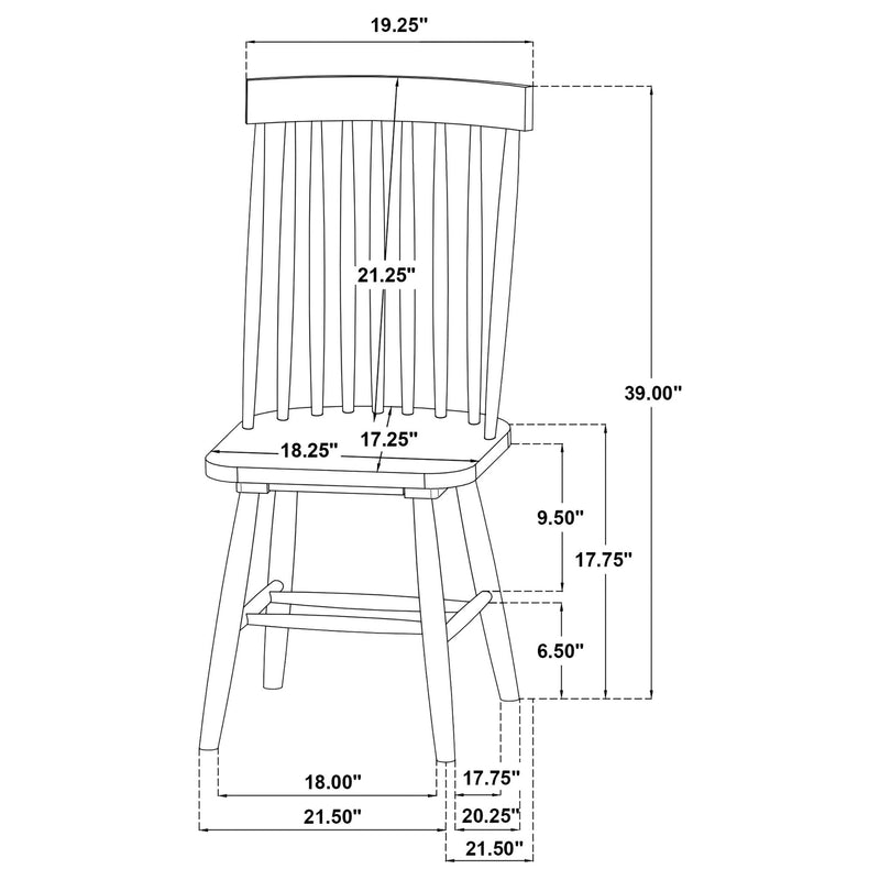 Finley - 5 Piece Dining Set With Round Table And Spindle Back Chairs