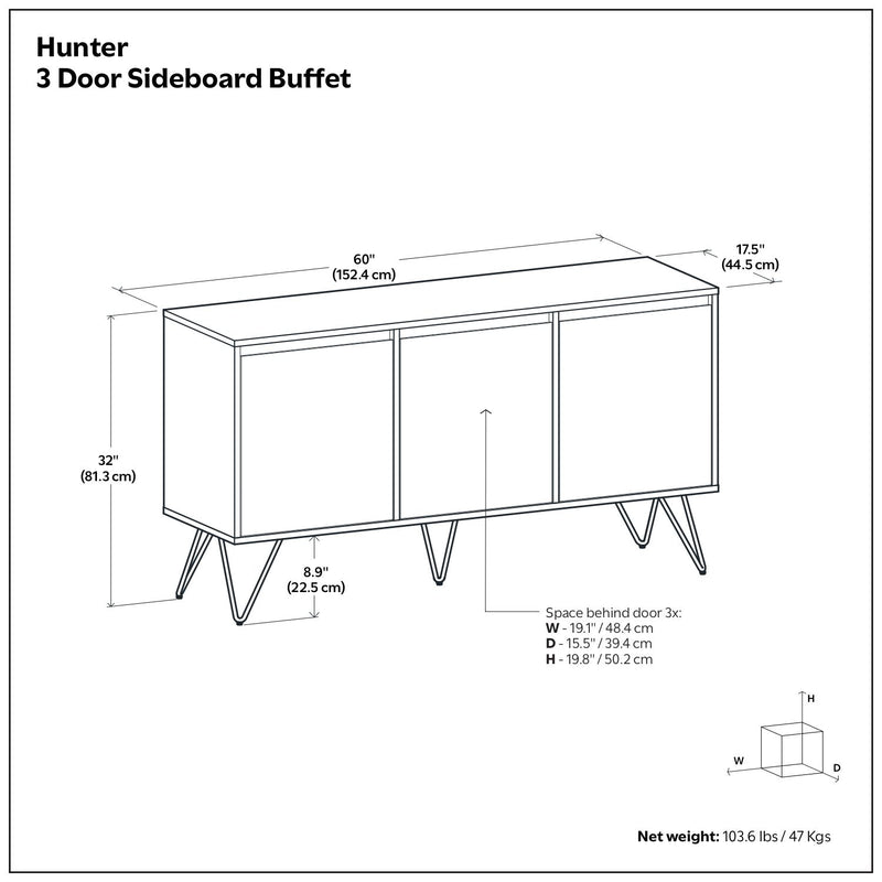 Hunter - 3 Door Sideboard
