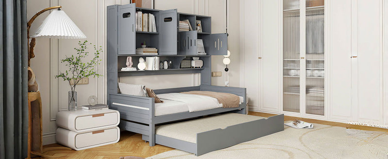 Daybed & All-In-One Cabinet And Shelf