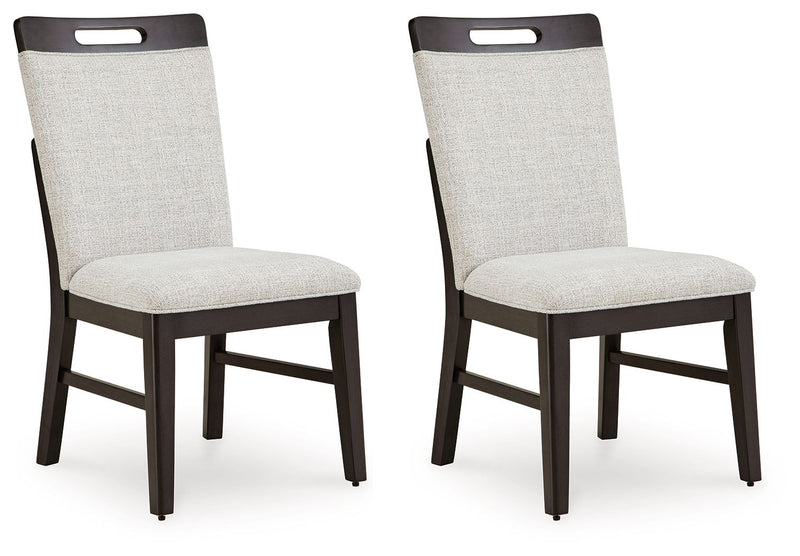 Neymorton - Dining Upholstered Side Chair (Set of 2) - Light Gray / Brown