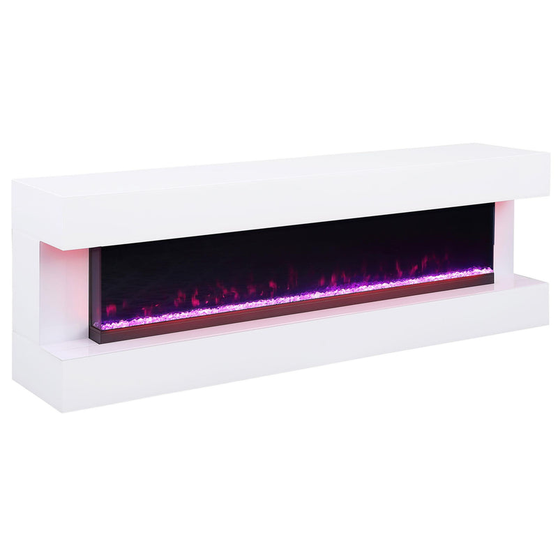 Vallerie 71-inch BT Speaker TV Stand Fireplace Console White