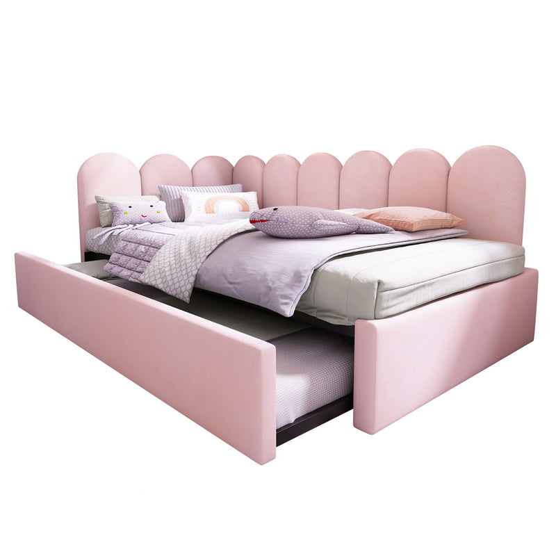 Upholstered Daybed With Pull-Out Bed