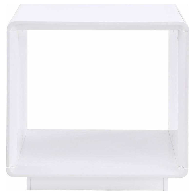 Paseo 2-piece Coffee and End Table Set White High Gloss
