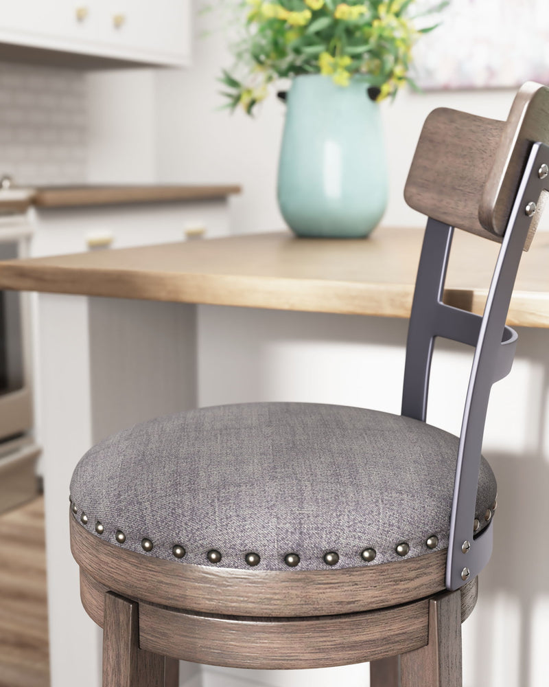 Caitbrook - Tall UPH Swivel Barstool - Gray