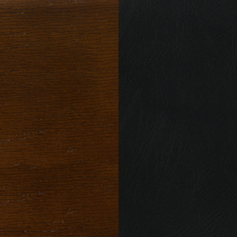 Swivel Stool With Upholstered Seat (Set of 2) - Black / Brown