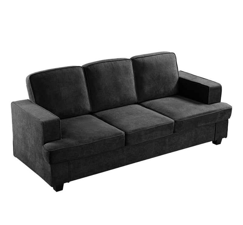 Modern Sofa, Comfortable 3 Seater Couch With Deep Seating, Loose Back Cushions, Wide Arms