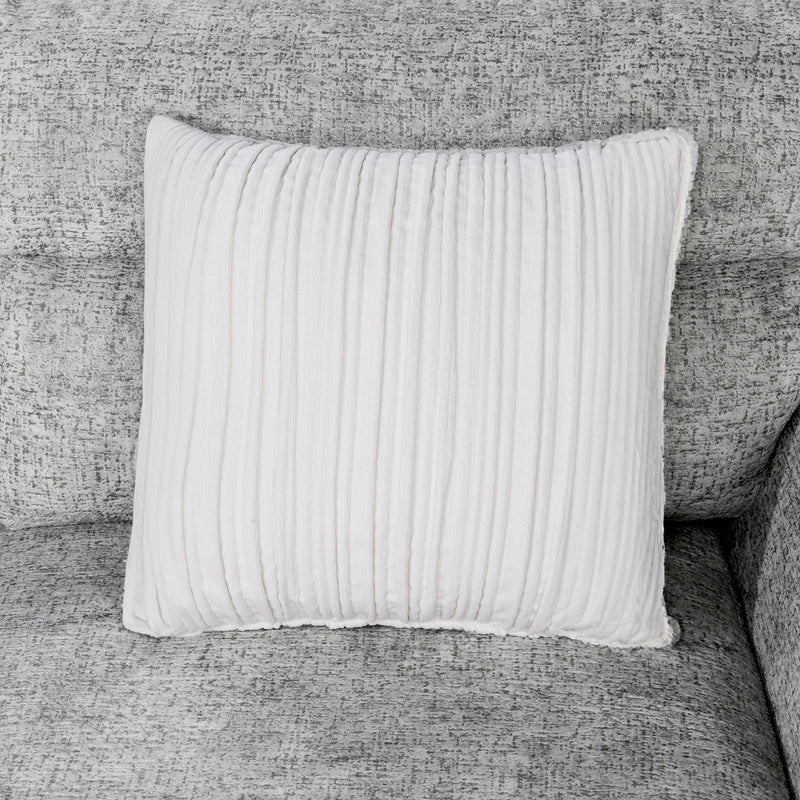 Emiliano - Sectional Sofa With 3 Pillows And Storage Ottoman - Nickel