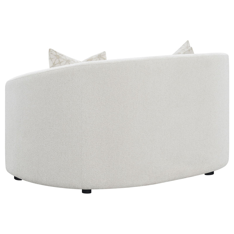 Rory - Sloped Arms Loveseat With Pillows - White
