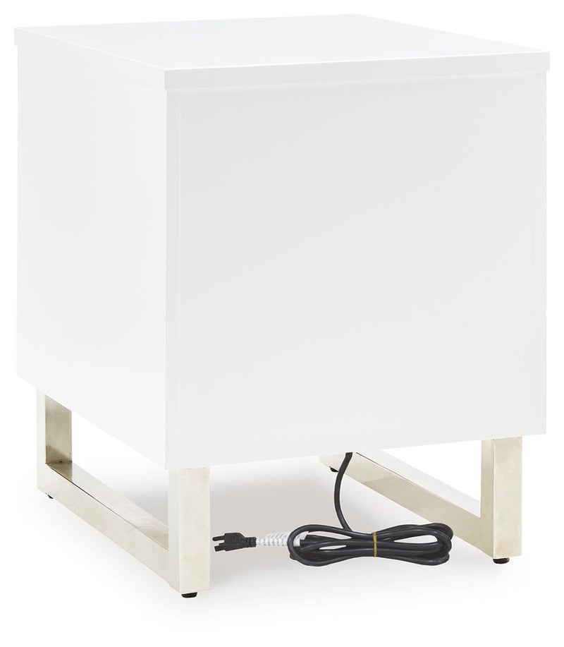 Gardoni - Chair Side End Table - White / Black