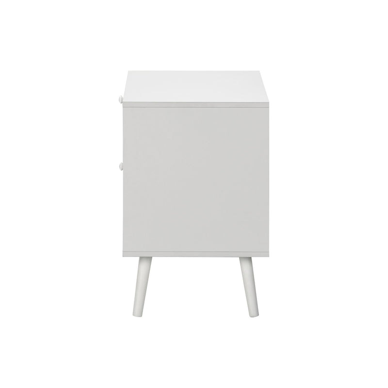 Accent Table & Storage Drawers - White