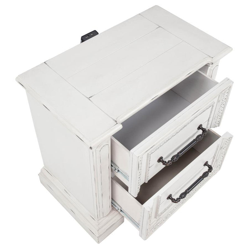 Mckinney - 2-Drawer Nightstand With Dual USB - Vintage White