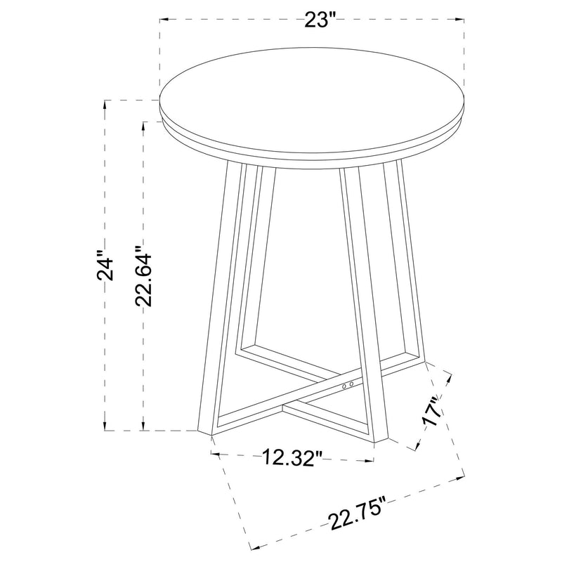 Hugo 2-piece Coffee and End Table Set White Faux Marble