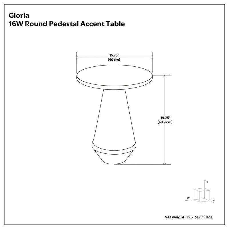 Gloria - Cast Aluminum Side Table - Black
