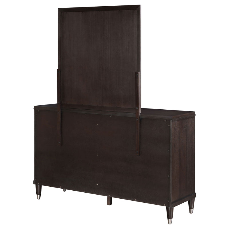 Navarro - 6 Drawer Dresser With Mirror - Brown