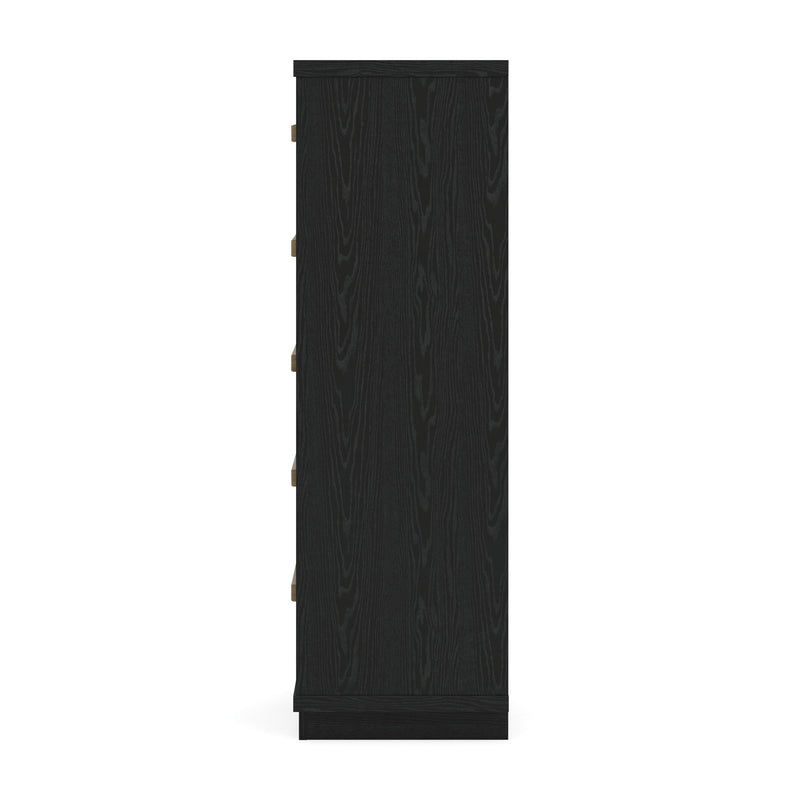 Kozmour - Five Drawer Chest - Black / Brown