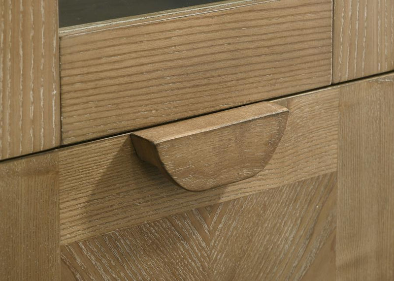Adina - Tall Display Cabinet - Distressed Light Brown