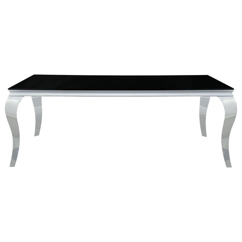 Carone 5-piece 81-inch Rectangular Black Glass Dining Set Black
