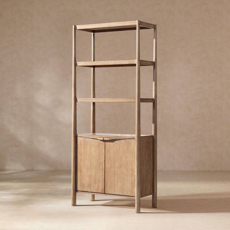 Nolan - Bookcase With Lower Cabinet - Natural
