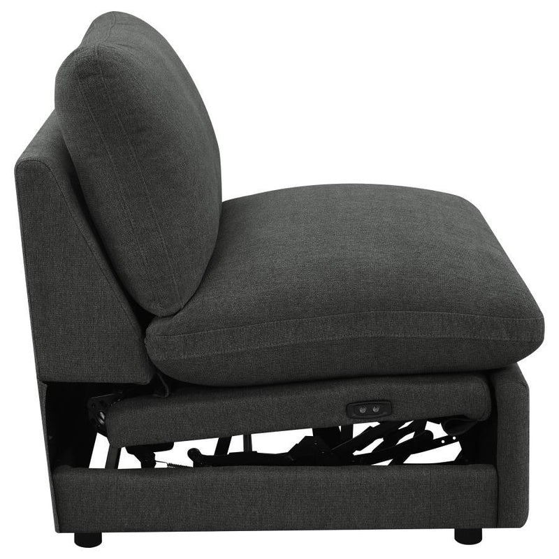 Collins - Modular Power Armless Recliner - Dark Gray