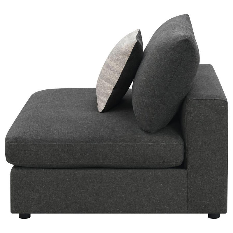 Serene - Upholstered Armless Chair - Charcoal