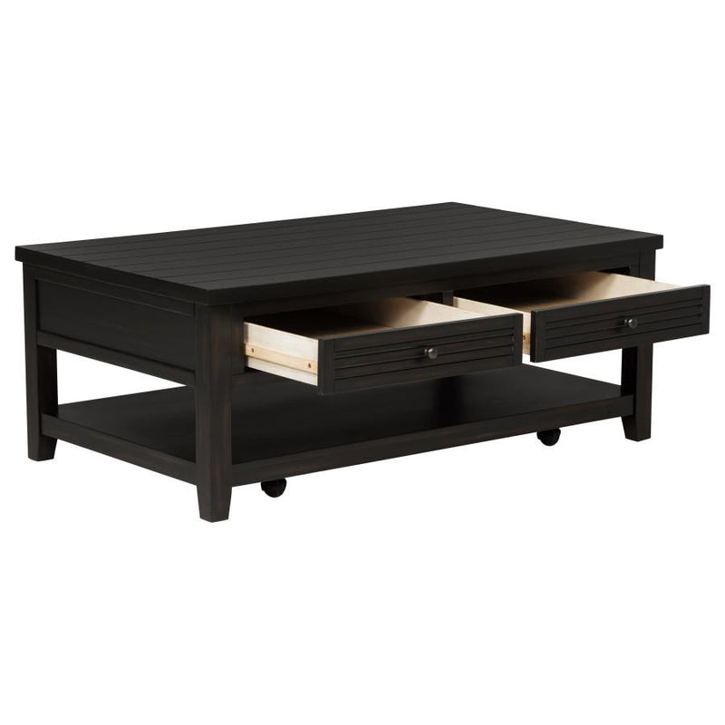 Concord - 2-Drawer Rectangular Coffee Table - Distressed Java