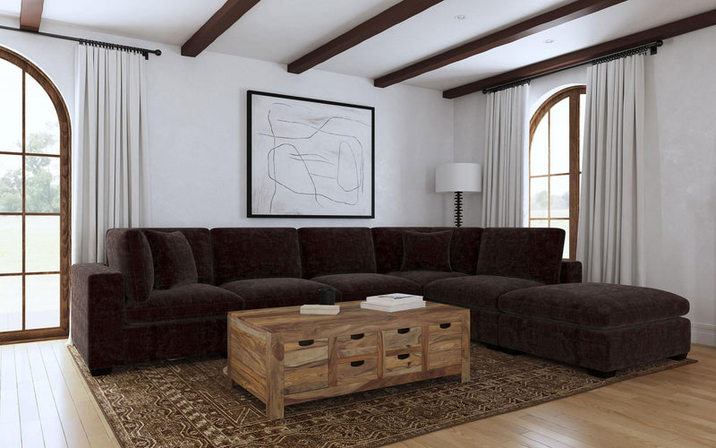 Lakeview Upholstered Armless Chair Dark Chocolate