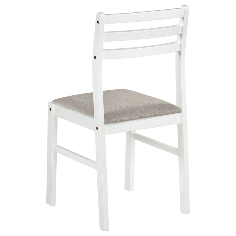 Cliff - 3 Piece Round Drop Leaf Dining Table Set With Ladderback Chairs - White
