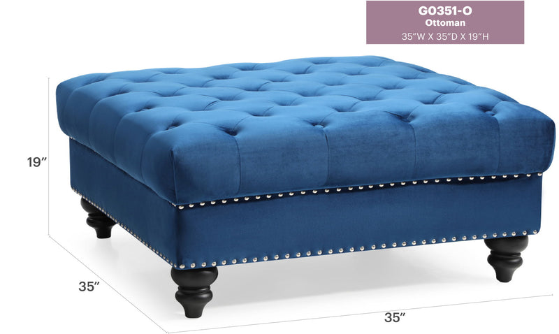 Ottoman - Navy Blue