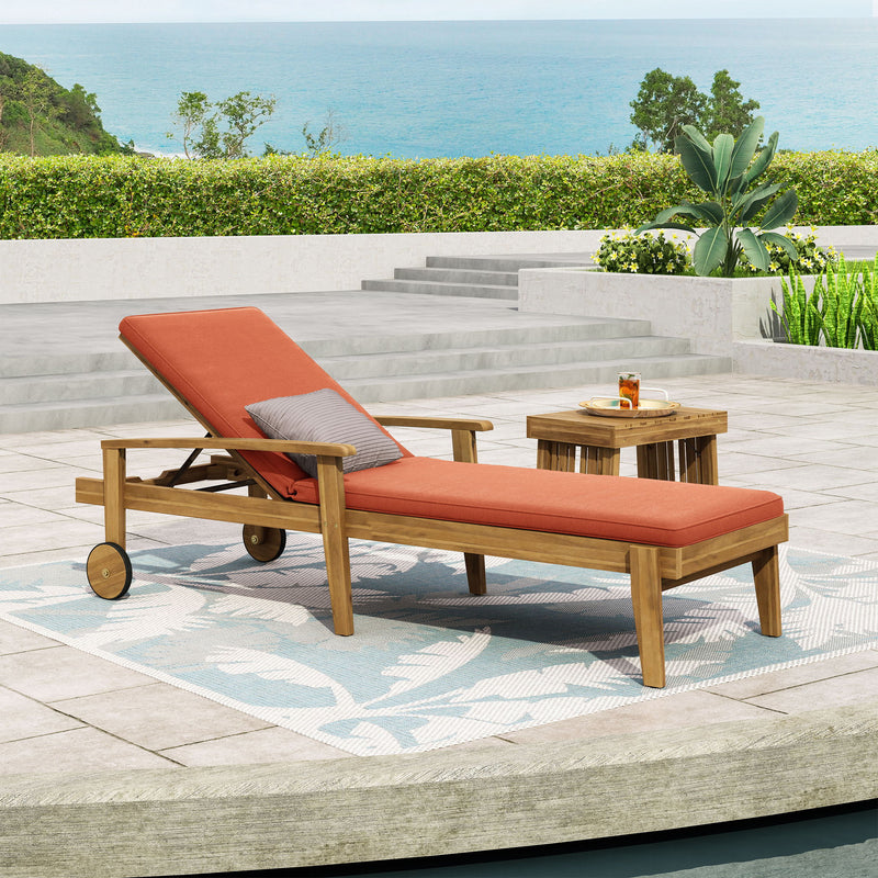 Jason - Chaise Lounge Adjustable Acacia Wood Outdoor Furniture