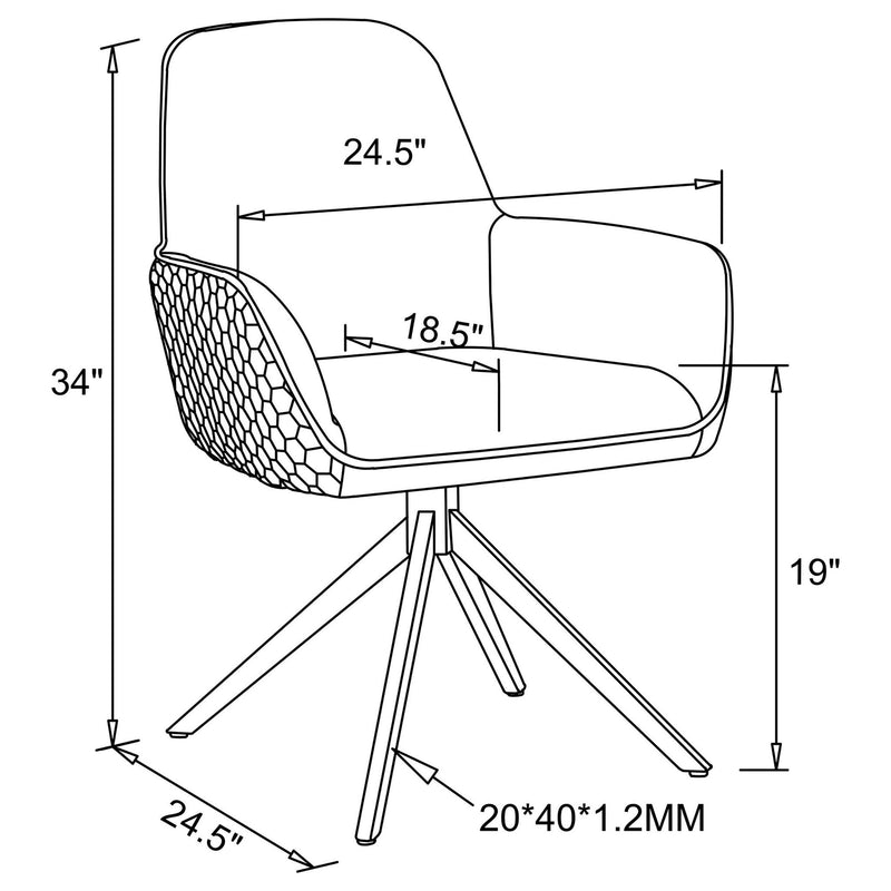 Abby Fabric Upholstered Swivel Dining Arm Chair Light Grey