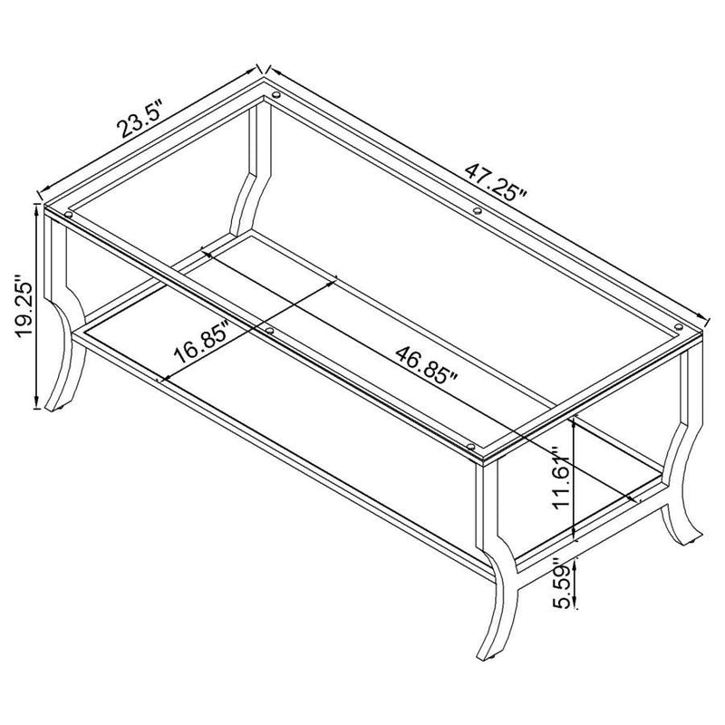 Saide - Rectangular Glass Top Table