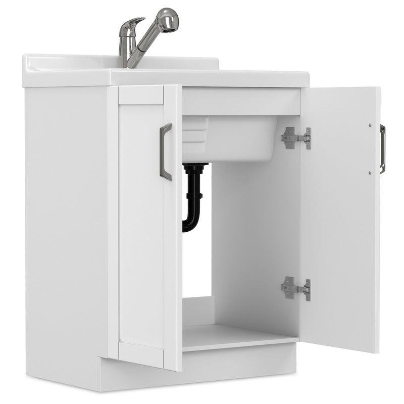 Kyle - Laundry Utility Sink And Cabinet - White