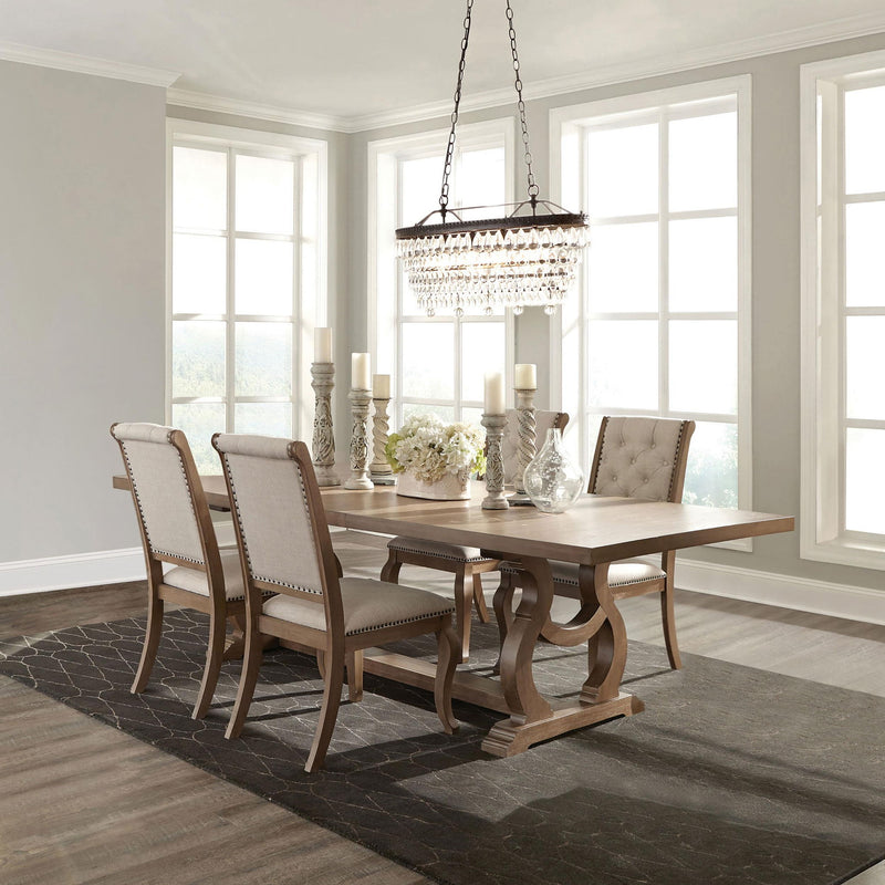 Brockway 5-piece Extension Leaf Dining Set Barley Brown