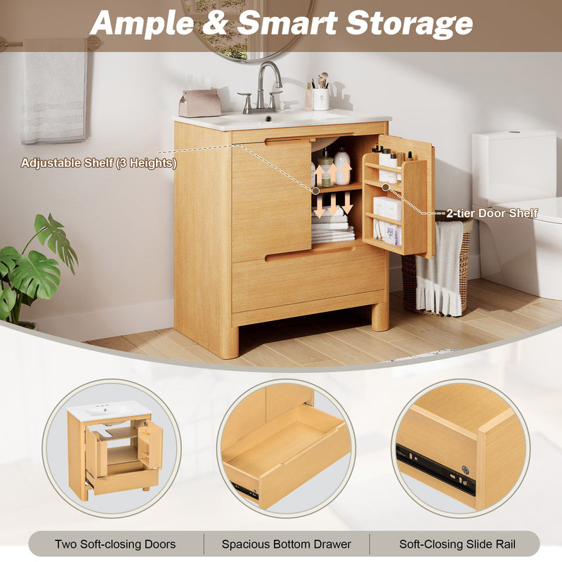 Softened Modern Bathroom Vanity With Sink