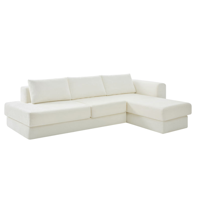 L-Shaped Modular Sofa With Double Layer Cushion