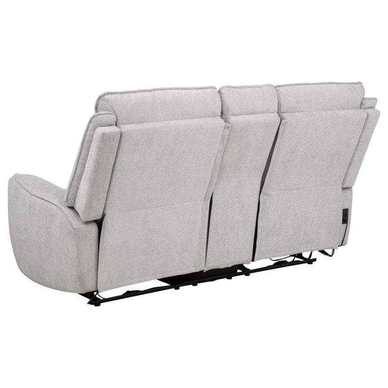 Sylmar - Chenille Upholstered Power Reclining Loveseat - Dove Gray