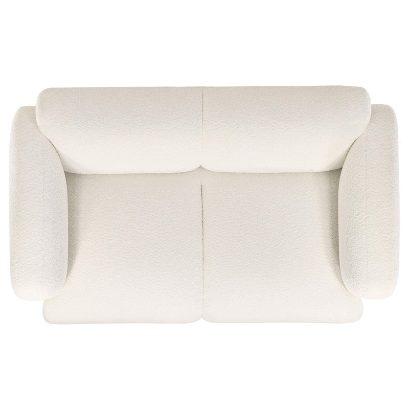 Dorset 2-piece Upholstered Round Track Arm Sofa Set White