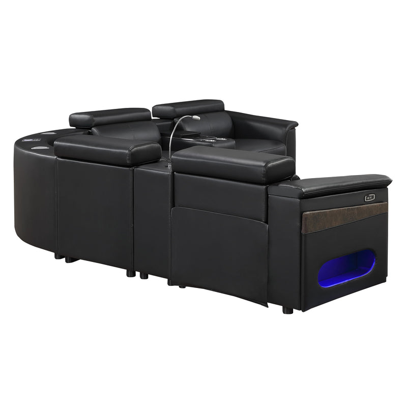 Nova - Sectional With Bluetooth Speaker, LED And Lifting Wine Cabinet