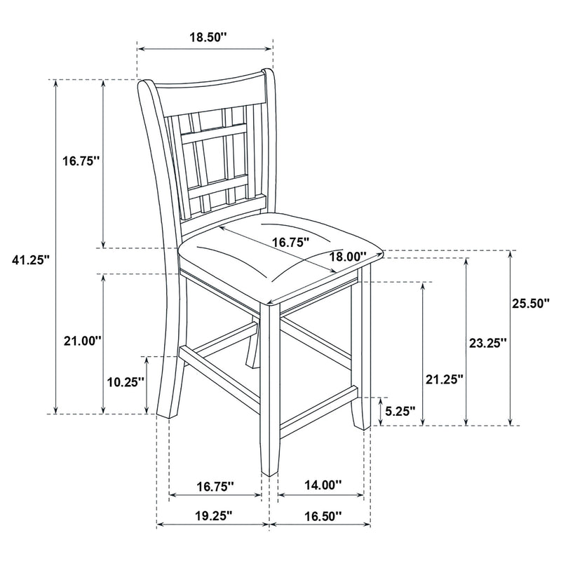 Danford - 5 Piece Counter Height Dining Set With Upholstered Stools - Espresso