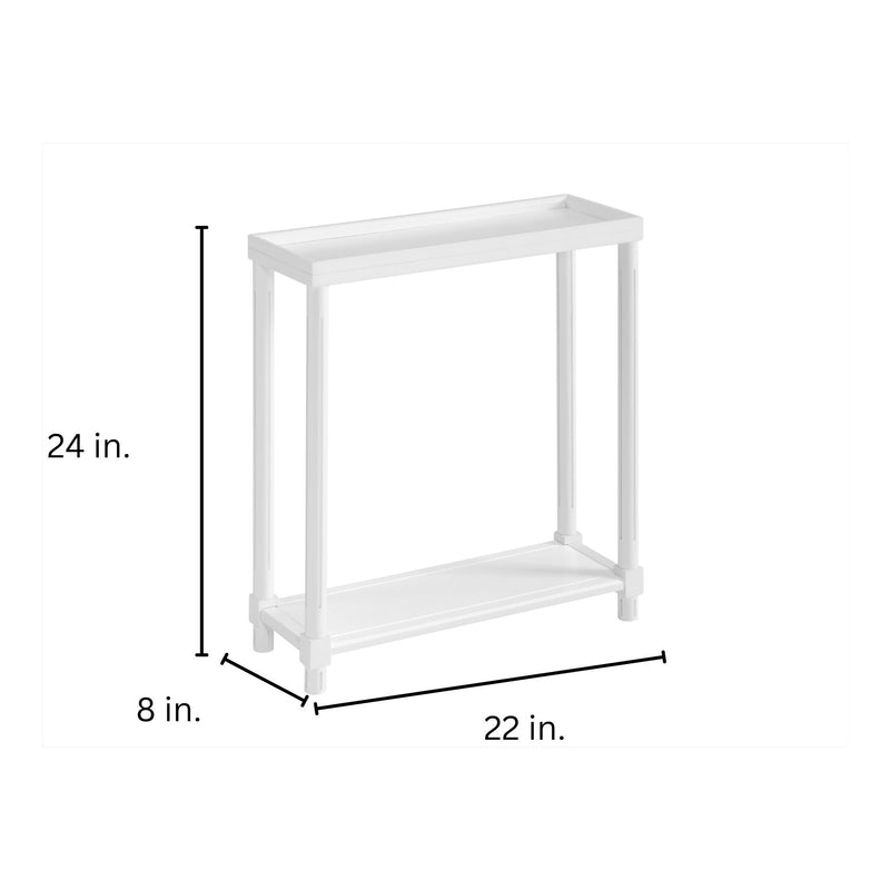 Narrow Side End Tables With Shelf (Set of 2)