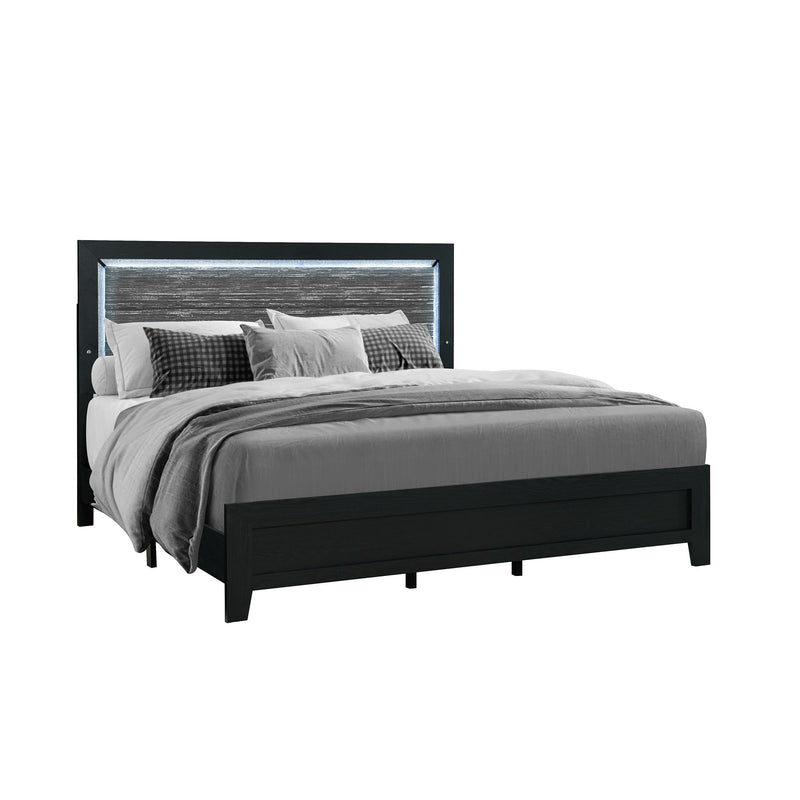 Carlos - 5 Pieces Queen Bedroom Set, Modern Design - Black