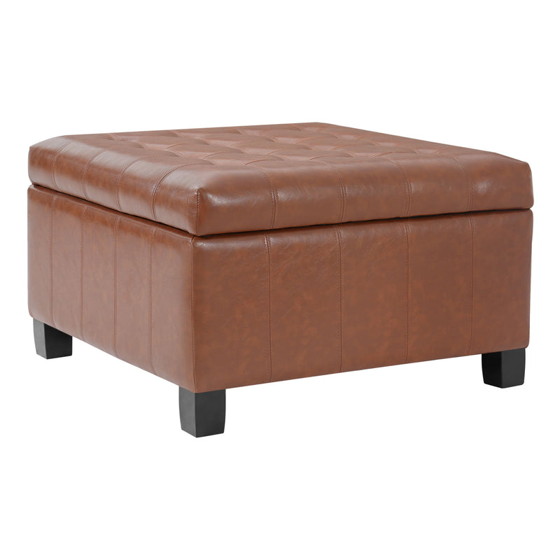 Square Tufted Indoor Ottoman With Lift-Top Storage
