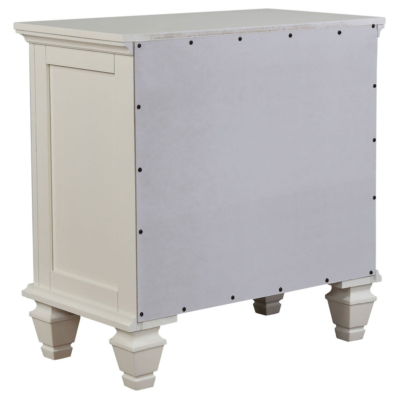 Cortina - 4 Piece Queen Bedroom Set With Ornate Panels And Storage - Cream White