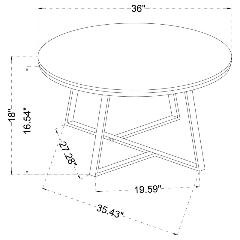 Hugo Round Faux Marble Coffee Table White and Matte Black